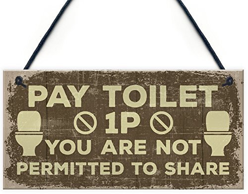 Red Ocean Shabby Chic BATHROOM Signs Door Plaque Toilet Bathroom The Loo Funny Home Sign
