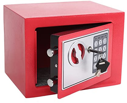 Yuanshikj Electronic Deluxe Digital Security Safe Box Key Keypad Lock Home Office Hotel Business Jewelry Gun Cash Use Storage money (RED)