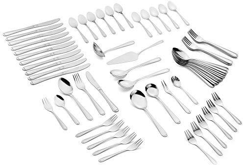 Gräwe Salzburg - Cubertería para 12 personas (acero inoxidable, 68 piezas, sin níquel, inoxidable, pulido a mano, apto para lavavajillas)