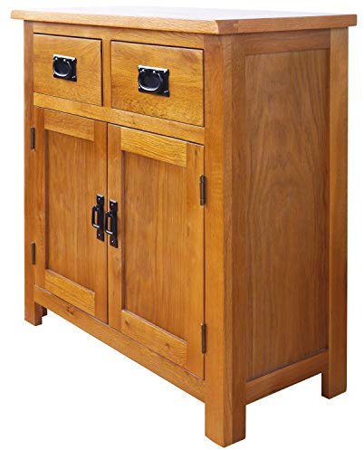 Oak Small Sideboard/2 Door 2 Drawer Mini Sideboard/Living Room Storage (Rustic) …