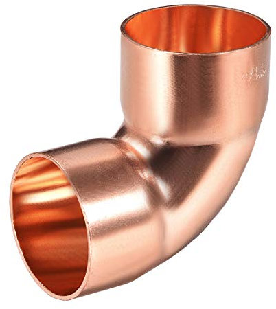 sourcing map 32mm ID 1mm Wall Thickness 90 Degree Copper Elbow Short-Turn Copper Pipe Fitting Connector for Plumbing