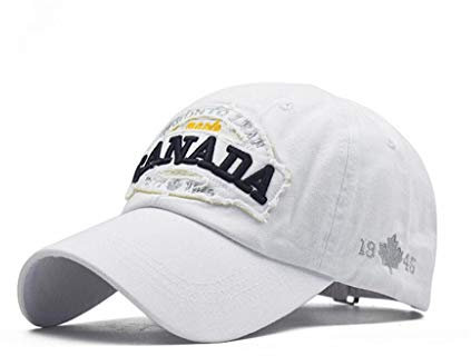 XibeiTrade Baseballkappe mit Kanada-Flagge, Baumwolle, für Herren, Damen, Sport, weiß, M