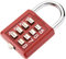 MroMax 1 cadenas à combinaison à 8 chiffres avec bouton poussoir pour casier, salle de sport, étui, tiroir, boîte à outils Rouge