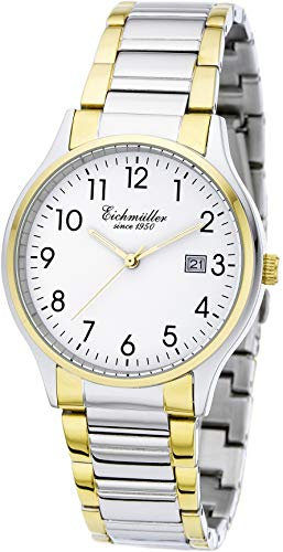 Eichmüller Herren Klassische Armbanduhr 38mm Metallarmband 5 ATM Quarz Datum 3059-03