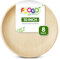 FOOGO Green 8pcs Assiettes Jetables Feuille de Palmier, 25cm Grandes Rondes, Écologique Biodégradable Compostable Comme Assiettes Bois, Bambou, Papier, Plats Chauds, Mariage, Pique-Nique, Fête