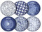 Selamica Cuencos de porcelana para ensalada y pasta, aptos para microondas y lavavajillas, resistentes y apilables, 26 onzas, juego de 6, azul vintage