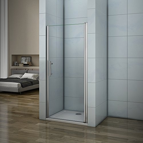 AICA porte de douche pivotante 90x197cm en 6mm verre anticalcaire AICA porte de douche en niche