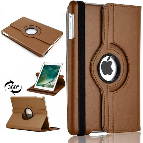 360 Rotate Case For Apple iPad Mini 1, 2 and 3-7.9 (2012, 2013, 2014) Stand Synthetic Leather Material (Brown)