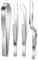 B D J I M Set of 4 Professional Stainless Steel Fish Tongs - Fish Tongs - Kitchen Tongs - Presentation Tongs