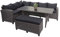Mendler Poly Rattan Garnitur HWC-E96, Garten-/Lounge-Set Sitzgruppe, Spun Poly halbrundes Rattan - grau, Kissen anthrazit