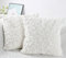 NIULAA Weich Plüsch Kissenbezug 50x50 2er Set Weiß Deko Kissenbezüge Pelz Flauschig Kissenhülle Luxus Zierkissen Sofakissen Kunstfell Kissen für Sofa Wohnzimmer Schlafzimmer