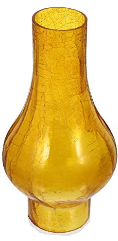 minkissy Öllampe Schirm Zylinder Lampenschirm Glasschirm Lampe Ersatz Petroschirm Petroleumlampe Ersatzglas Lampenglas Kugel Glaszylinder Glas Ersatzlampenschirme für Wandlampe Tischlampe Gelb