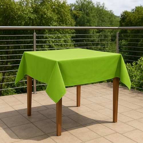 Premium Tischdecke Teflon beschichtet - Tischtuch, Outdoortischdecke, Gartentischdecke, Garten, Terrasse, Outdoor, Wetterfest, Schmutzabweisend, Wasserabweisend (100x100 cm, Hellgrün)