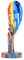 Bunte weibliche Gesichts-Kunst Statue Denker Dame Skulptur Abstrakte Figur Handwerk Dekoration Home Dekoration Modernes Büro Schlafzimmer Studie Studio Dekoration (Small - 29.9*10.9*10.9cm)