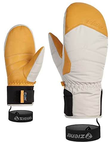 Ziener Damen Kalea Ski-Fäustling/Wintersport | wasserdicht, extra warm, Wolle, Silver beige, 7,5