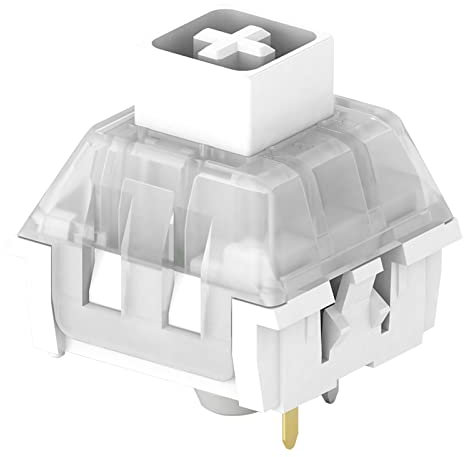 Kailh Box Switch Blanc pour clavier mécanique de jeu 3 broches Montage sur plaque RGB/SMD Interrupteur à levier étanche MX (108 pièces, blanc)