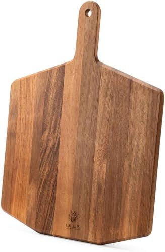 Pizza Peel 12 Inch, Acacia Wood Pizza Peel Pizza Paddle for Large Wood Pizza Board For Serving, Wood Pizza Cutting Board for Cheese Bread Fruit Vegetable