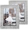 Flocey 5x7 Picture Frame Glass 2 Pack, Sparkly Glitter Photo Frame 5 x 7 Mirror Crystal Wedding Gift Wall and Tabletop Display
