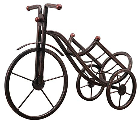 JUSHZ Range Bouteille Casier à Bouteilles Range Bouteille Vin Rangement Porte Bouteille Cuisine Metal Cadeau Maman Rétro Européen Fer Forgé Décoration D'intérieur Étagère (30.6x12x25.5cm,Black)