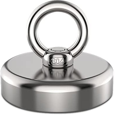 Round Neodymium Fishing Magnets, 0-19kg Combination Tension Super Strong Neodymium Magnet with Eye Bolts, Suitable for Fishing, Hanging, Hoisting