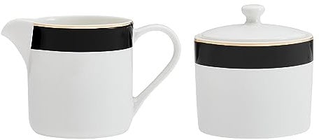 Mikasa Luxe Deco Set zuccheriera e lattiera in porcellana, 245 ml, vaso con coperchio per zuccheriera e lattiera, confezione regalo e lavabile in lavastoviglie