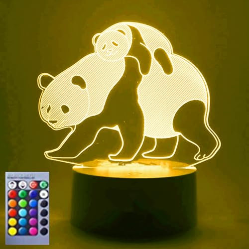 Jinson well 3D Panda Lampe optische Illusion led Nachtlicht licht 16 Farbwechsel Tisch Schreibtisch Dekoration Lampen mit Acryl Flat Base USB Spielzeug