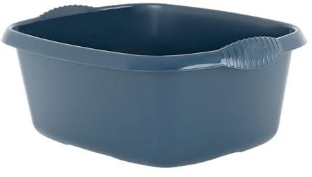 TENLITE 39CM Navy Colour Multipurpose High Grade Plastic Rectangular Washing Up Bowl 12L Litre Capacity Washing Basin Mixing Bowl Sink Tidy Organiser Wash Tub Space Saving For Home Kitchen.