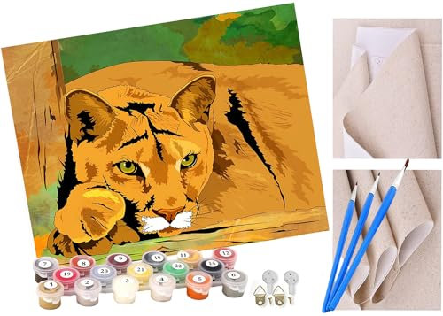 ToeTs Malen nach Zahlen Kits Erwachsene und Kinder kreativer moderner wilder Löwe DIY Ölgemälde Digitale Leinwand Wandkunst Home Decoration - 40x50CM