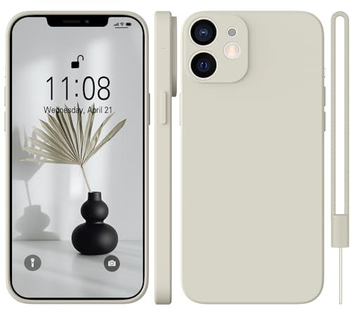 WXX iPhone 12 Mini Hülle Silikon Case, Dünn Slim mit Microfiber, Kratzfeste Rundumschutz Case Hülle für iPhone 12 Mini 5.4'' 2020 Weiß