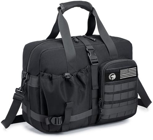 COSCOOA Tactical Messenger Bag, 15.6 Inch Tactical Briefcase for Man Military Laptop Bag Messenger Shoulder Bag, Black-15.6 Inch