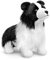 Tiny Heart Border Collie Stofftier Plüschtier 28cm/11” realistisches Border Collie Plüsch schönes Tier niedliche und weiche Geschenke Hund für Kinder Jungen und Mädchen Spielzeug Schwarz