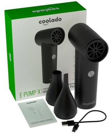 Coolado ePump X USB Pompe à Air Électrique sans Fil pour Gonflage Rapide et Aspiration de Matelas, Piscines l Brushless Réduction de Bruit l 3 Niveaux de Puissance