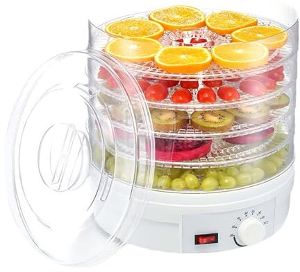 WBYDYS Electric Countertop Food Dehydrator, Vegetable and fruit machine Food Preserver, Fruit Drying Machine for Beef Jerky, Meats, Mushrooms, Fruits Vegetables, Easy Cleaning