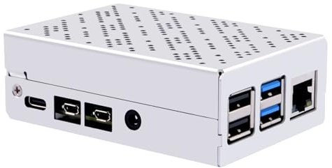GeeekPi Carcasa de Aluminio para Raspberry Pi 4 Con Ventilador de Refrigeración de 30 mm y 3 Disipadores de Calor - Compatible Con Modelo B 8GB/4GB/2GB