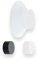 Evi Herrajes | Adhesive Door Stop | Wall Mounting | 35x15mm | White Lacquered Stainless Steel | Conical Shape | Two Rubbers Included | Adhesive or Screw Installation