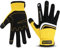 WESTWOOD FOX Gartenhandschuhe aus Leder,robuste Arbeitshandschuhe für Damen und Herren, Gartenwerkzeuge, Mechaniker, atmungsaktiv, Gärtner, rutschfeste Rigger-Handschuhe (Schwarz-Gelb, XL)