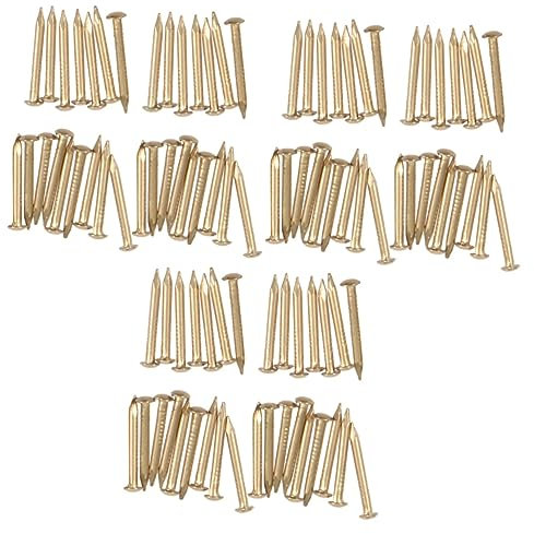 CIYODO 600 Stk Nägel aus Messing Nagelschmuck für Mini-Nägel zum Basteln Goldnägel-Sortiment Schrauben abgewinkelt kupfernagel bastelbedarf Maniküre-Set Nägel für Möbelfinger Möbelzubehör
