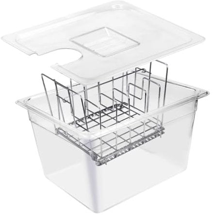 Sichuny Sous Vide Gargerät 11L Behälter mit Edelstahlgestell Abnehmbare Trennwände Separator