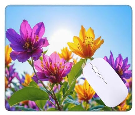 60x40 cm Mouse Mat, Small Mouse Pad Colorful Flowers, Waterproof Gaming Mouse Pad, Mini Desk Mat With Anti-Slip Base, Stitched Edges Mousepad, Keyboard Mat, Mouse Mats, Desk, Office, Home, Gifts T-95