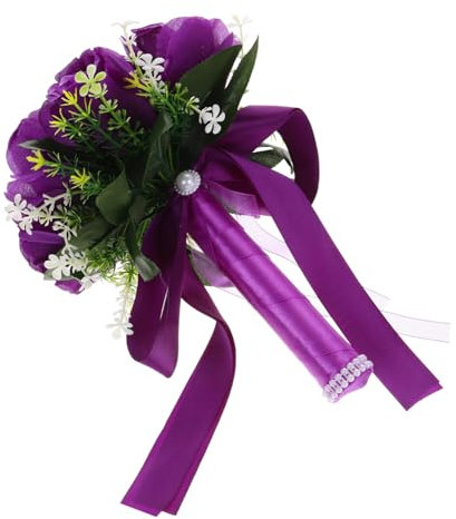 PRETYZOOM Künstlicher Blumenstrauß Klein aus Seidenblumen in Violett
