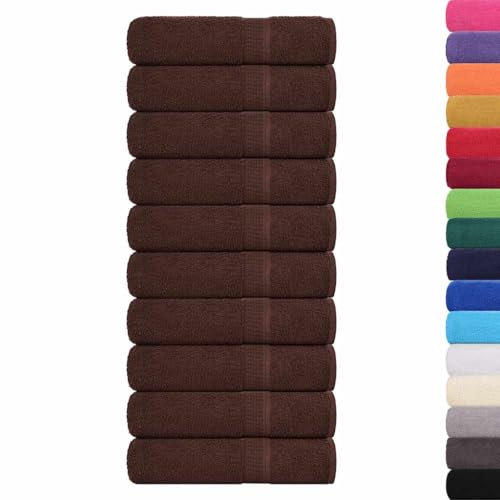 vidaXL Serviettes de Bain 10 pcs Marron 100x150 cm 360 g/m² 100% Coton, Serviette, Ensemble de Serviettes de Bain, Serviette d'hôtel