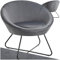 tectake® runder Samt Sessel, Cocktailsessel, Lesesessel mit durchgängiger Rückenlehne, Sessel Wohnzimmer, Polsterstuhl skandinavisch, Relaxsessel, Loungesessel, Esszimmermöbel - Samtoptik anthrazit