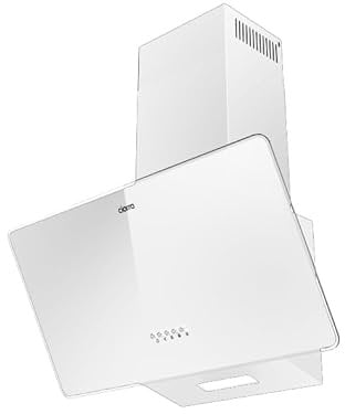 CIARRA Dunstabzugshaube 60cm Umluft Kopffreie Schräghaube 350m³/h Abluft 3 Stufen Wandmontage Abzugshaube Weiß CAW6750