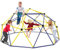 GYMAX 10FT Dome Climber, Kids Climbing Set with Swing and Convenient Grip, Indoor Outdoor Children Climbing Frame for 3-12 Years Old Boys Girls, Max Weight 350kg (Blue+Yellow, 305x293x159cm)