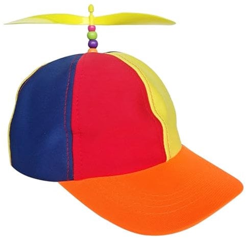 AWAVM Propeller Hat,Adults Funny Helicopter Fisherman Hat,Colorful Patchwork Rainbow Propeller Cap,Summer Sun Protection Sun Colorful Helicopter hat for Fancy Dress Party Gifts