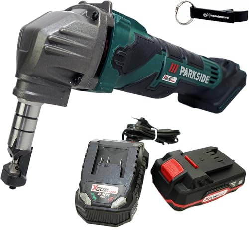 HEADNMORE® Bundle - PARKSIDE® 20V Akku Knabber Nibbler PMKA 20 +Schlüsselanhänger (1x2Ah Akku)