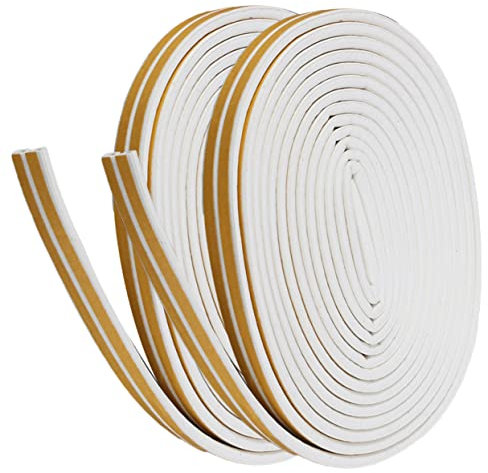 HOMSFOU 2packung Dichtungsband Selbstklebend Für Türen Und Fenster Wetterfester Schallschutz Flexibles Epdm-material Einfache Installation Pack Weiß Gegen Zugluft Und Geräusche
