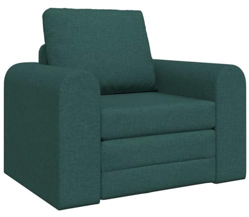 vidaXL Floor Sofa Bed 2-in-1 Dark Green 98 x 71 x 83 cm Fabric