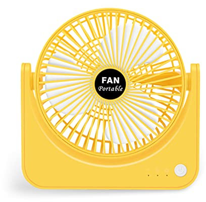 THINCAN Electric fan,Rechargeable Desktop Fan 3 Speeds Portable USB Fans 3D Cycle for Home Office