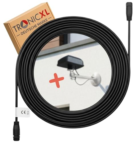 TRONICXL Wandhalterung + Verlängerungskabel passend für Segway Navimow Antenne 10m Zubehör Mähroboter i105E i108E H500E-VF H800E-VF H1500E-VF H3000E-VF Verlängerung Kabel RTK Antenne